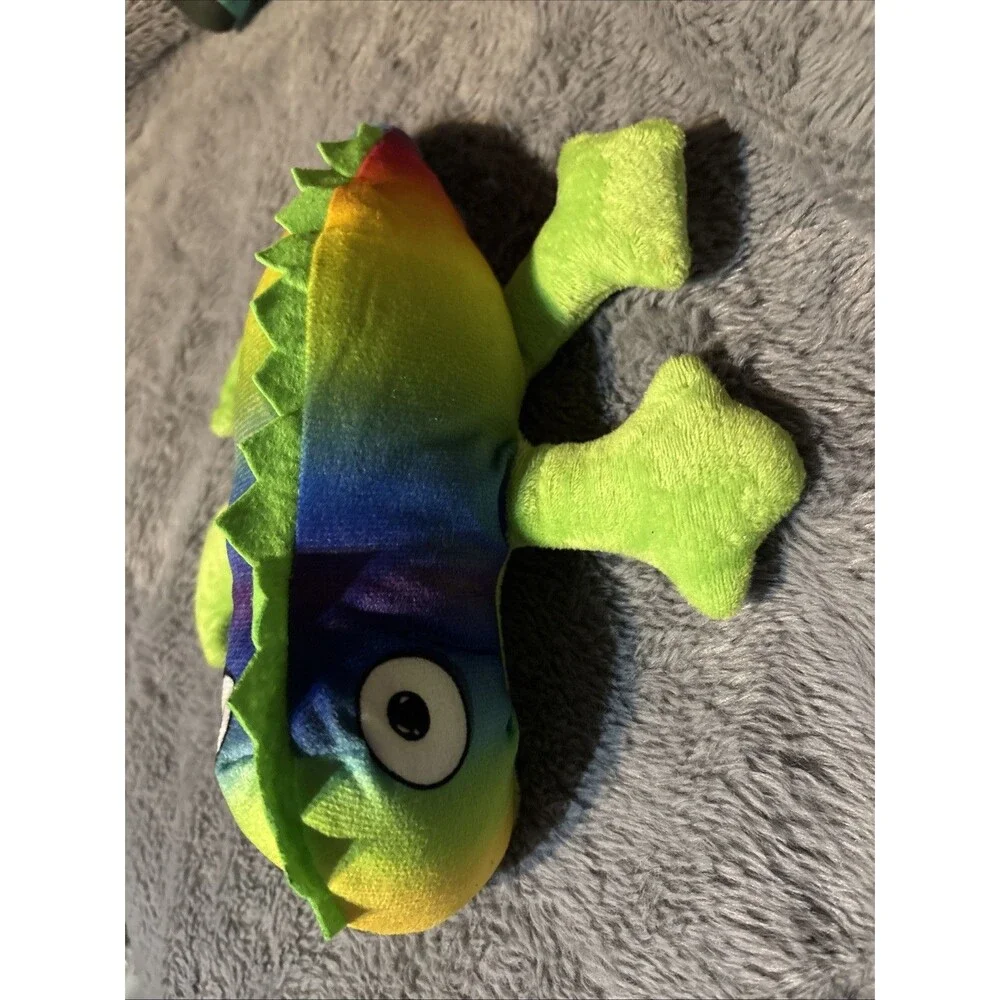 BJ Toy Co. Rainbow Chameleon Lizard Plush 8” Colorful Stuffed Animal